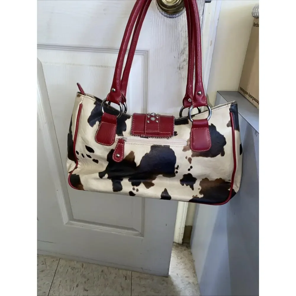country road cow print purse handbag